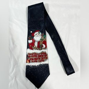 Christmas Tie Hallmark Yule Greetings Holiday Santa Candy Canes Grandpa Chimney.